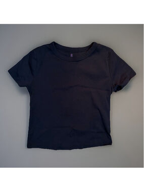 NOBO Black Short-Sleeve Y2K Babydoll Crop Top - Large